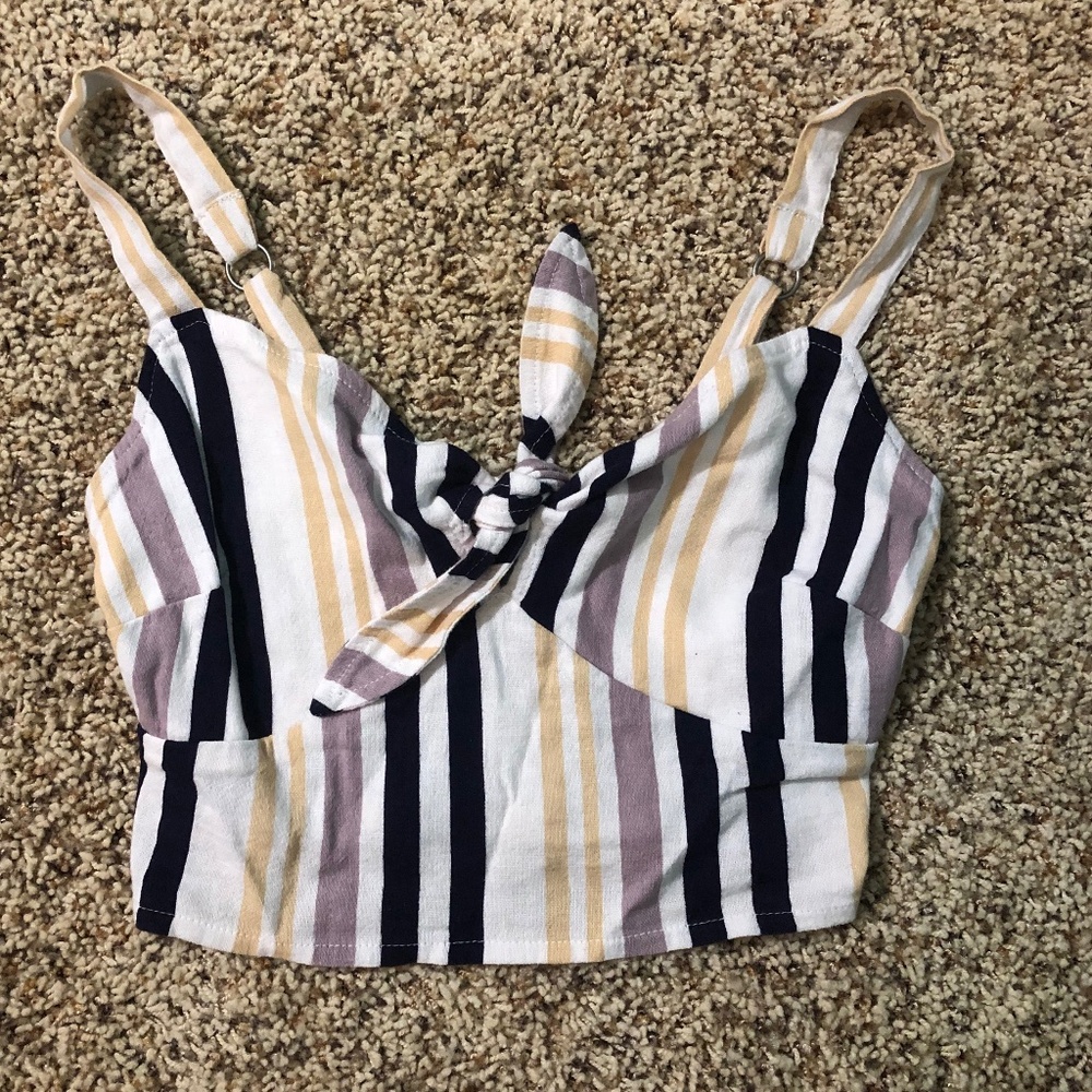 Hollister Striped Cropped Tank Top